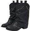 Vhersily 2026 Stivali Texani Donna Western Boho, Ghetta con Frange e Borchie Punta Affusolata, Tacco Medio con Rivetti Stivaletti in Pelle Scamosciata Stivali Monta Western Cowboy Antiscivolo Moda