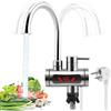 Strixorn Scaldacqua istantaneo in acciaio inox da 3300 W, scaldabagno istantaneo, rubinetto elettrico da cucina per scaldabagno elettrico senza serbatoio, con display LCD, rubinetto in acciaio inox per cucina