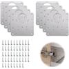 YFYWINSH 8 piastre di riparazione cerniere porta armadio in acciaio inox con 48 viti, kit di riparazione piastra per cerniera porta armadio, supporto di riparazione per mobili e armadi
