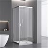 Megistore Box Doccia Angolare, Vetro Temperato Trasparente 6mm, 2 Porte Scorrevoli, Profili Cromati, Altezza 195 cm, Chiusura Magnetica (70x70)