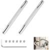 YFYWINSH Set di 2 aste quadrate per maniglia porta, 8 mm x 100 mm, in acciaio inox zincato, sostituzione dell'asta quadrata per maniglia porta, con 6 viti M6 e chiave a brugola per perno serratura