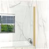 T&K Parete doccia per vasca da bagno, 80 x 140 cm, colore oro, parete pieghevole per vasca da bagno, bordi quadrati, vetro di sicurezza temperato da 5 mm, facile da pulire su entrambi i lati