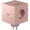 Avolt Square 2 Multipresa Quadrata, 3 Prese Schuko, 2 USB-C 30W | Multipresa quadrata rosa senza cavo. Presa multipla design da muro, ricarica USB-C 30W salvaspazio per casa e ufficio