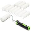 ToolSpace Rullo per Verniciare Rulli in Mousse Liscia con Manico per Legno Metallo Piastrelle Mobili Progetti Fai-da-Te Smalti e Vernici Alta Densità con Applicazione Assorbimento - 11cm Set 10 Pezzi