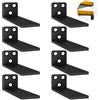 YFCVIP 8 Pezzi Staffe Mensole, 10cm Pollici Staffe per Mensole Industriali Resistenti, Staffe per Mensole Bianche a L In Metallo per Supportoper Mensole Fai da Te (Nero, Spessore 5 mm) 4in