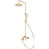 InSyoForeverEC Sistema doccia retrò, in ottone anticato, set con doccia a pioggia, regolabile in altezza, set doccia in rame, per bagno, bronzo anticato, rubinetto, vintage, ottone