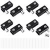 UFURMATE Cerniere per porte in vetro senza cornice Cerniere per armadi regolabili con perno, compatibili con spessore 5-8mm, oscillazione libera, vetro nero, 4 paia/8 pezzi