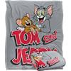 LOGOVISION Tom And Jerry Leaning With Logo Coperta super morbida al tatto setoso - 152 x 127 cm