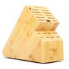 Shenzhen Knives Ceppo portacoltelli universale a 20 scomparti: Shenzhen Knives XL in legno di bambù senza coltelli, porta coltelli da macellaio e organizer con ampi scomparti per riporre facilmente i coltelli da