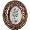 SIKOO Piccola cornice ovale vintage, 6,3 x 8,9 cm, decorazione antica, mini cornice portafoto da tavolo e da appendere alla parete, con vetro frontale in vetro ad alta definizione, decorazione per la