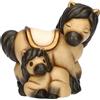 THUN - Coppia cavallo Isabella con cucciolo in ceramica - 18,5X13,7X16,9 - Ceramica