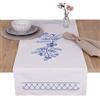Trimits Kit per punto croce - Runner da tavola - Include tessuto stampato, fili, ago e istruzioni, 40 x 100 cm, motivo floreale blu