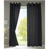 Gardinenbox Berlino 20405N2 - Set di 2 tende con occhielli, 225 x 140 cm, colore nero, opaco, in micro raso, traslucido