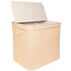 Relaxdays cesto portabiancheria con coperchio, bambù, 170 l, 3 scomparti, HxLxP: 61 x 67 x 44 cm, per bagno, naturale