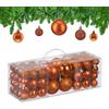 Relaxdays Palline di Natale, Set 76 Palle Albero, Addobbi Natalizi, Sfere in Plastica Opache, Lucide e Glitter, Arancio