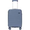 HULIXE-Valigia 55x40x20 cm Bagaglio a Mano Compatibile Ryanair, EasyJet, ITA Airways, Air France, KLM, Trolley Rigido in Polipropilene Ultra Resistente, 4 Ruote 360° S/M/L (Blu, S (55x40x20cm))