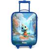 NoBoringSuitcases.com NoBoringSuitcases© Valigia Blu Per Bambini Compatto Bagaglio Ultraleggero | 48x31x19 cm - Trolley A Mano Rigidi LED Ruote Valigie Neonato - Ragazze - Dino - Natura - Cascata