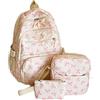 Grtheenumb Zaino scuola, 3 pezzi/set Zaino carino Borsa scuola per ragazze di capacità con multitasche, Libro con cerniera e tracolla regolabile per ragazze adolescenti