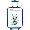 NoBoringSuitcases.com NoBoringSuitcases© Valigia Blu Per Bambini Personalizzato Con Un Nome | 48x31x19 cm - Bagaglio Ultraleggero Bagagli Rigidi LED Ruote Valigie Neonato Bimbi - Ragazze - Dolce - Alieno - Creatura