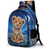 WECECE Zaino Scuola Lion Ragazze 7 8 9 Anni Zaino per Computer Lion Animal Ragazzo Classe 3-5 Borsa Scolastica Grande Impermeabile Gita Scolastica Viaggio Bookbag