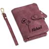 Glimmerday Portafogli Personalizzati per Donna, Portafoglio Floreale Personalizzato per Compleanno, Regalo per Moglie, Portafogli in Pelle PU, Regalo di Compleanno (Viola)