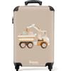 NoBoringSuitcases.com NoBoringSuitcases© Valigia Cabina Bambino Trolley Bambini Da Viaggio | 55x35x20 cm - Bagaglio A Mano Valigie Per Carry On Leggere Aereo Ruote Camion ribaltabile - Giallo - Colori neutri