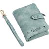 Glimmerday Portafoglio Personalizzato da Donna, Portafoglio Personalizzato in Pelle con Fiore di Nascita, Portafoglio Bifold Porta Carte di Credito da Donna, Regalo per la Festa della Mamma(Verde)