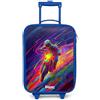 NoBoringSuitcases.com NoBoringSuitcases© Valigia Blu Per Bambini Compatto Bagaglio Ultraleggero | 48x31x19 cm - Trolley A Mano Rigidi LED Ruote Valigie Neonato - Ragazzo - Bicicletta cross - Colori al neon