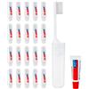 Demlaka 20 spazzolini da denti da viaggio con dentifricio, pieghevoli, set da viaggio, mini spazzolino da denti pieghevole, monouso, leggero e portatile, per viaggi e ufficio