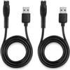 Loxzevox 2 x Cavo USB da 5 V per OneBlade Philips, 1 A Charger Cable per Philips Rasoio, Caricabatterie per MG5920 MG7920 MG7940 QP2824 QP2734 QP2724 MG5920 X5004 S3145 BG5021 BG302777 Per One Blade 40 IT