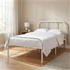 meublescosy MEUBLE COSY Struttura Letto Singolo in Metallo per Materasso 90 x 190 cm | con Doghe, Testiera Elegante, Spazio di Organizzazione, Montaggio Facile, per Spazi Piccoli, Camera da Letto, Bianco