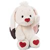 NICI Coniglio Peluche 25cm con Motivo a Cuore sulla pianta dei Piedi - Coniglietto Giocattolo per Bambine, Bambini e Neonati - Pupazzo da coccolare e Regalare - Animali di pezza, Bianco/Rosso