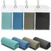 Amazon Basics Asciugamani Rinfrescanti da Palestra per Collo e Viso, Ideali per l'Allenamento, 102 cm x 31 cm, Confezione da 4, Nero/Grigio/Verde Acqua/Blu Navy