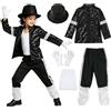 Generico Costume Bambino Abbigliamento Stage Performance Dancewear Christmas Party Costume Vestito for Bambino Argento Halloween Natale Gioco Ruolo Costumi Stile Rock Retrò Anni '80 e '90 (12-13 Years)