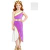 AOOWU 4 Pezzi Costume da Dea Greca Athena per Bambini, Romano Costume-M