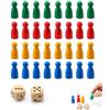 RAMGLYO 32 Pedine Omini in Legno (4 Colori x 8), con 2 Dadi per Giochi da Tavolo | Personaggi Segnaposto di Ricambio Ideali per Ludo, Non t'arrabbiare e Fai-da-Te