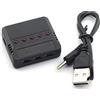 YUNIQUE GREEN-CLEAN-POWER - Caricabatterie Litio 5 in 1 USB Universale | Per Hubsan H107D, Syma X5C, Elicottero RC, Quadcopter | Protezione Sovraccarico, Nero, Plastica