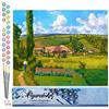 Figured'Art Dipingere con i Numeri - Paint by Numbers Paesaggio a Les Pâtis, Pontoise - Camille Pissarro, Passatempo per Adulti, Kit Completo, Hobby Creativi - Quadri fai da te 40x50cm senza cornice