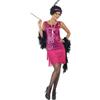SMIFFYS Costume da Charleston, rosa acceso, con abito, cerchietto, collana