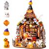Rolife DIY Miniatura Casa delle Bambole Haunted Candy House 364 Pezzi | Miniatura Halloween 9 LED con Parti Luminose e Carta Lenticolare, Puzzle 3D Legno senza Colla, Decorazione Spettrale