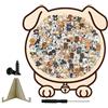Generico Puzzle con gatti in legno - Puzzle a forma di animale da 115 pezzi per adul