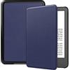 SATURCASE Custodia per Amazon Kindle da 6 di 11a generazione 2024/2022, in pelle PU, ultra sottile, leggera, con funzione auto sleep/wake (blu scuro)