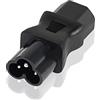 YAODHAOD Adattatore AC IEC 320 C13 a C6, 10A 125V 3Pin Maschio a Topolino 3Pin Femmina Alimentatore, Convertitore AC