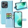 JIUNINE Cover per Honor 400 Lite, Custodia Portafoglio Libro in Pelle Sintetica Antiurto Cover Flip Case con [Carta Fessura] [Supporto Stand] [Fibbia Magnetica], Blu