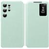 Nshkeji Cover per Samsung Galaxy S26 Ultra Intelligente in Pelle [Smart View] Custodia Galaxy S26 Ultra 5G Clear View Flip Pelle in Libro Portafoglio Flip, Carta Fessura, Wallet Custodie S View Verde Chiaro