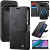 ONETHEFUL Custodia Folio per Google Pixel 11 Pro XL 6.8, Nero | Custodia magnetica rimovibile 2 in 1 con blocco RFID, 3 slot per carte e tasca per monete; supporta la ricarica wireless