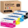 Yongairuink SJIC22P Tinta per cartuccia di sostituzione per EPS C33S020601 C33S020602 C33S020603 C33S020604 per ColorWorks C3500 TM-C3500 C3520 (4 pezzi: 1 Nero, 1 Ciano, 1 Magenta, 1 Giallo)