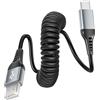 layajia Cavo USB C a Spirale, 2M [Lunghezza di Estensione Consigliata: 0,5-1,3M] Cavo USB a USB-C e Dati per Android Auto, CarPlay, Serie iPhone 17/16/15, Galaxy S24 Ultra, Pixel, Xiaomi