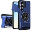 HAONANDE custodia per Samsung Galaxy A55 5G con ring stand magnetico, cover militare antiurto con protezione fotocamera scorrevole compatible with MagSafe ricarica wireless Blu
