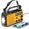 Zeerkeer Radio Portatile Emergenza FM/AM, Radiolina a Manovella Dinamo, Radio Solare Piccola con Batteria Ricaricabile da 8000mAh, Allarme SOS e Torci, Lampada da Lettura, Power Bank per Emergenze